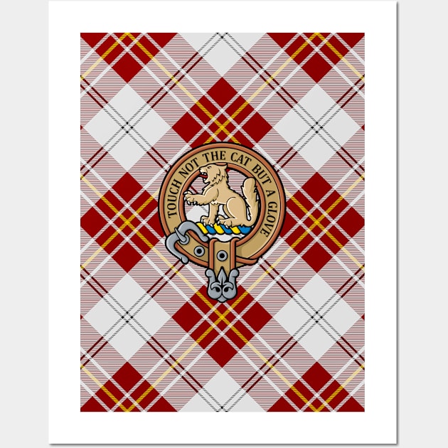 Clan MacPherson Crest over Red Dress Tartan Wall Art by sifis